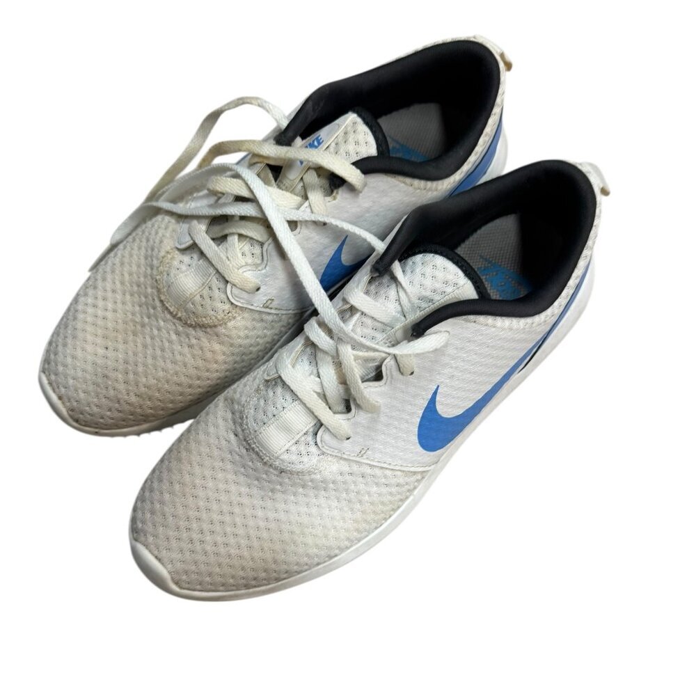 Nike Roshe G Golf Shoes Men's 7.5/Women's 9 White Blue Spikeless Sneakers - GUC